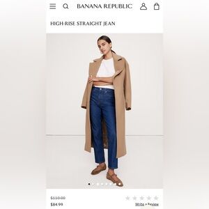 Banana Republic High-Rise Straight Leg Jeans in Blue